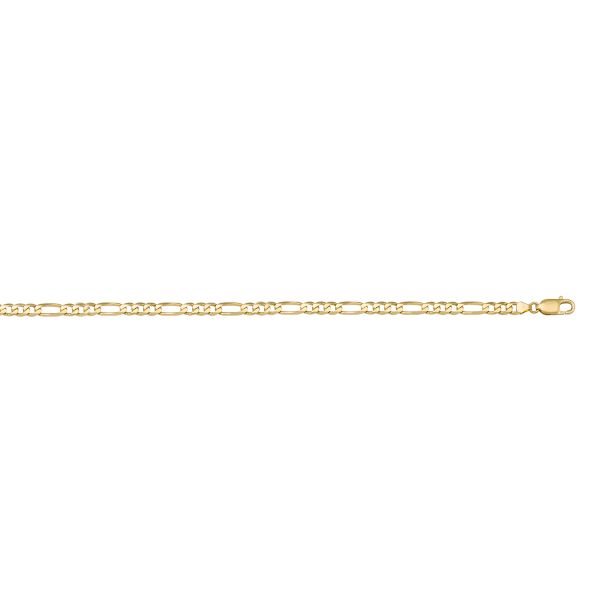 Graziella 14KT Yellow Gold 18 3.4mm Hollow Figaro Link Chain