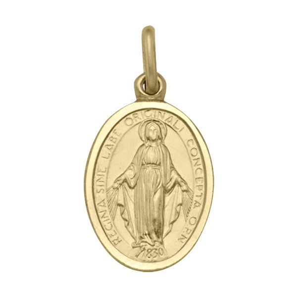 10KT Yellow Gold Miraculous Mary Pendant.

Dimensions: 16.6x12.7mm