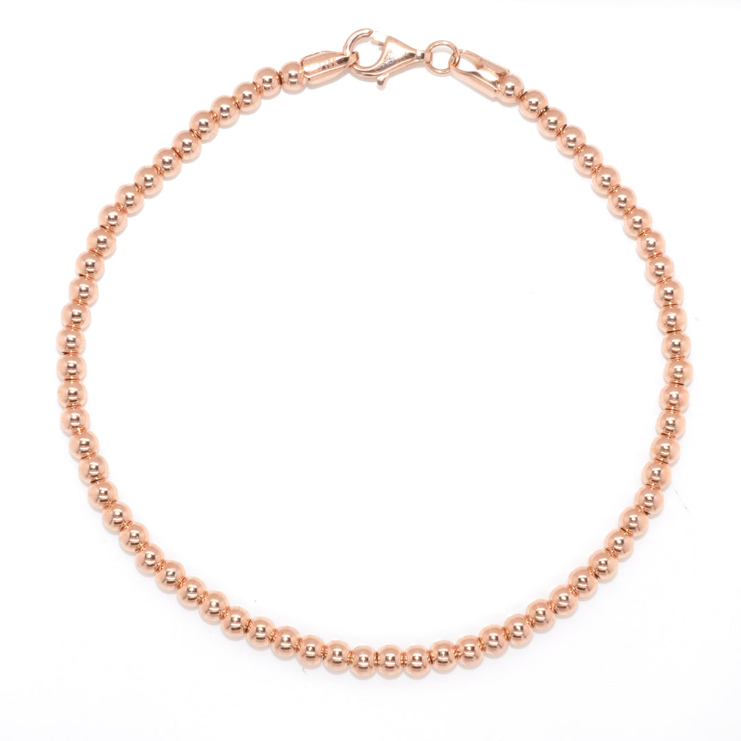Graziella 10KT Rose Gold 7.5 Beaded Bracelet