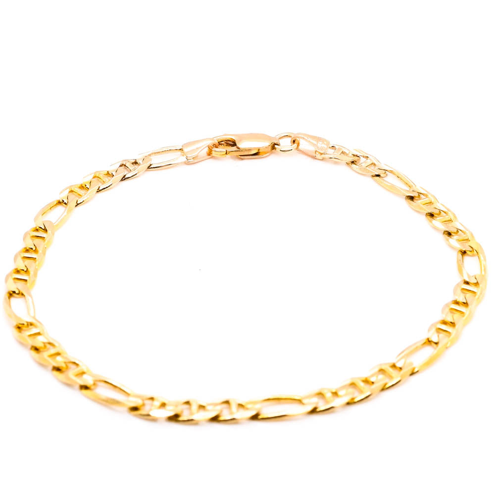 Graziella 10KT Yellow Gold 7.5 3.7mm Figarucci Link Bracelet