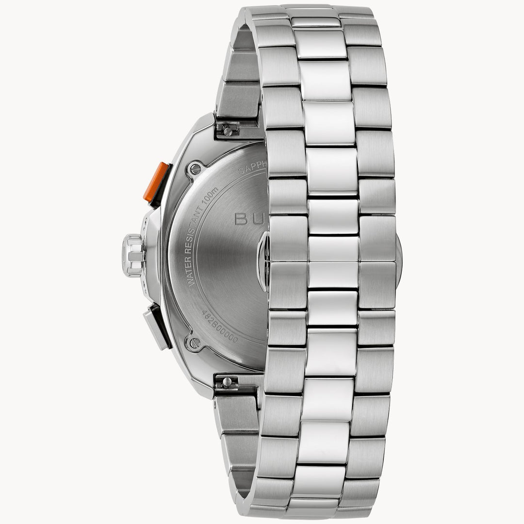 Bulova Racer 42mm Chronograph Quartz Watch. 98b432.

Blue/Steel