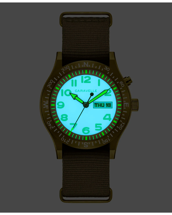 Caravelle Light Up 39mm Quartz Watch. 44C113