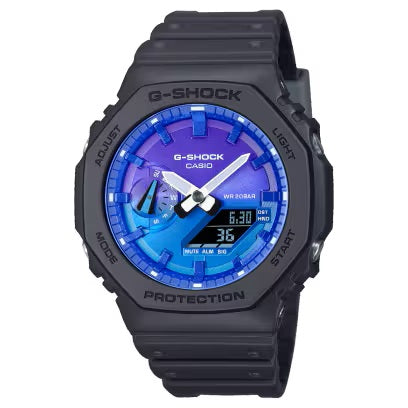 G-Shock 2100 Series Watch. GA2100FL-1A - he Cyber-Neon "CasiOak"