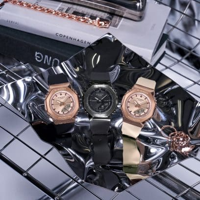 G-Shock Analog/Digital Watch. GMS2110PG1A4 - The "Black &amp; Rose Gold" Metal Compact`