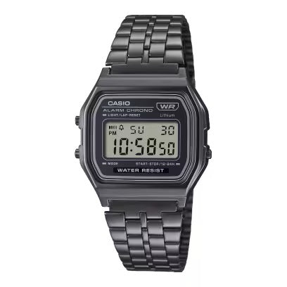 Casio Vintage Digital Watch.A158WETB-1A - The Smoked Chrome Classic