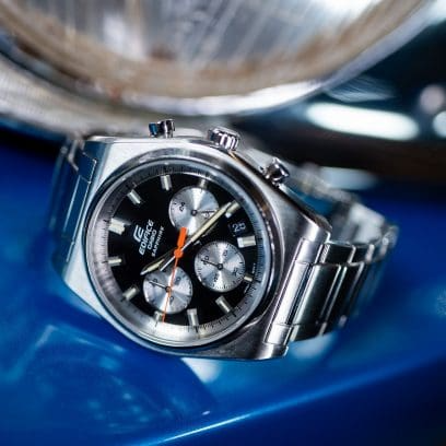 Casio Edifice Chronograph Watch. EFB730D-1AV - The "Flat Bezel" Sapphire Chronograph