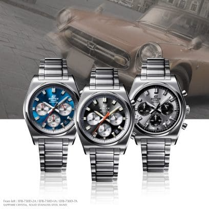 Casio Edifice Chronograph Watch. EFB730D-1AV - The "Flat Bezel" Sapphire Chronograph
