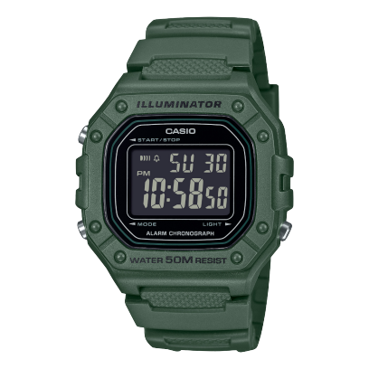 Casio Digital Watch. W218H-3BV - The Classic Tactical Square