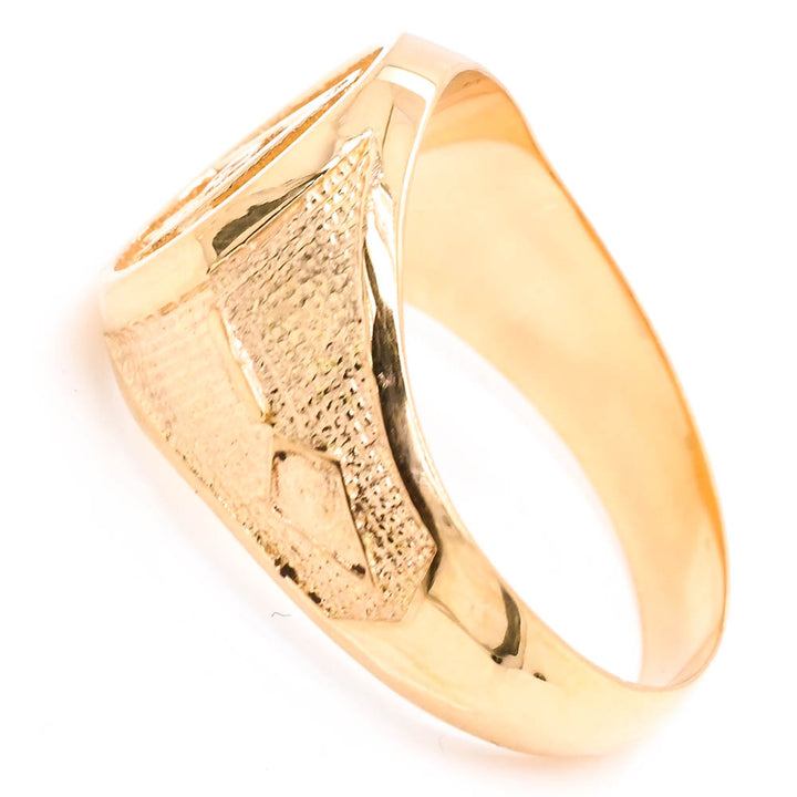 18KT Yellow Gold Solid Masonic Ring.