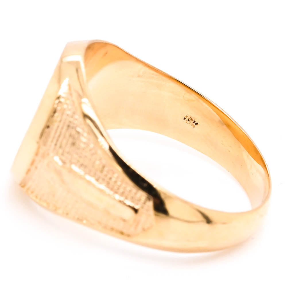 18KT Yellow Gold Solid Masonic Ring.