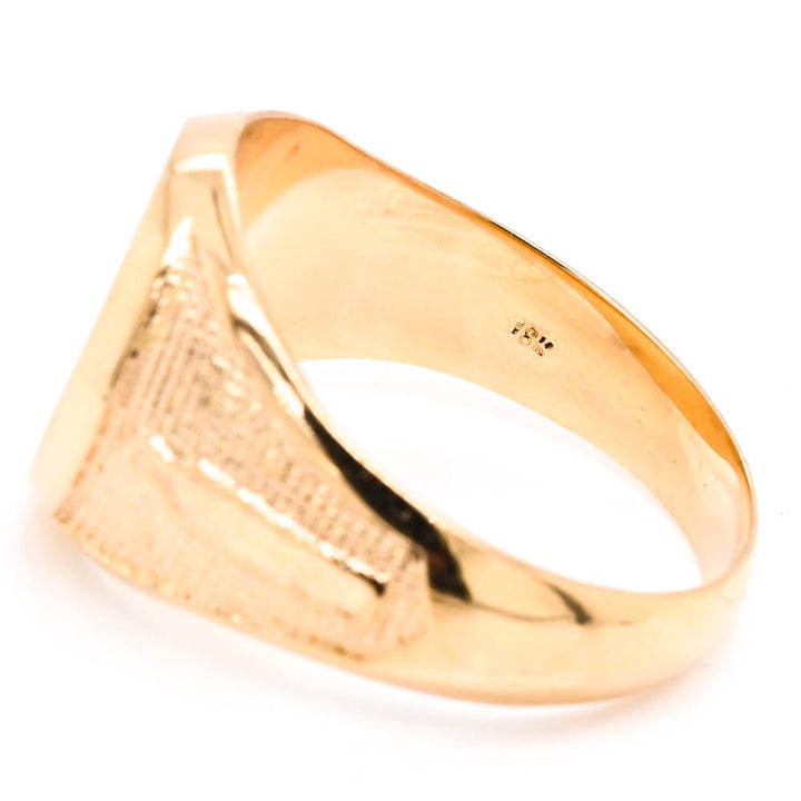 18KT Yellow Gold Solid Masonic Ring.