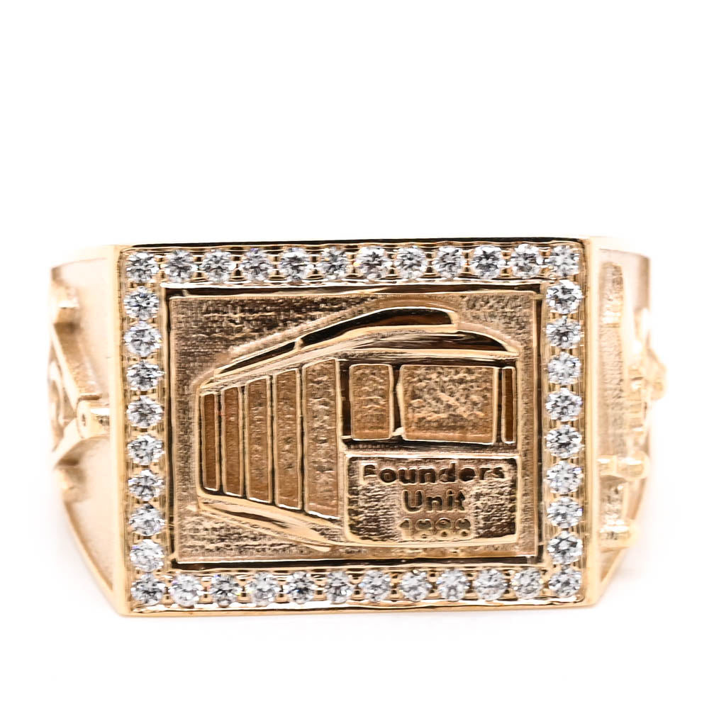 10KT Yellow Gold Diamond Masonic Founders Ring.