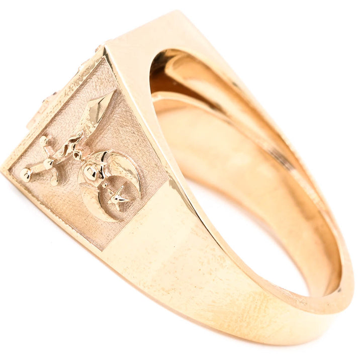 10KT Yellow Gold Diamond Masonic Founders Ring.