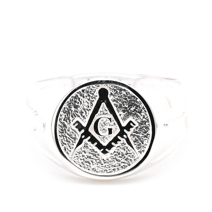 Sterling Silver Masonic Featuring the Square &amp; Compass Ring.
