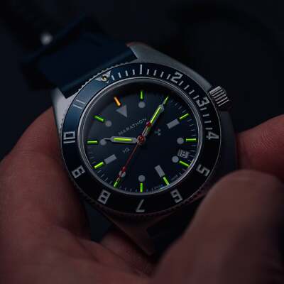 Marathon 41mm Blue Yonder SSNAV-D Quartz Watch WW194013SS-1301