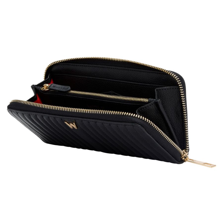 WOLF Mimi Quilted Continental Wallet- Black.