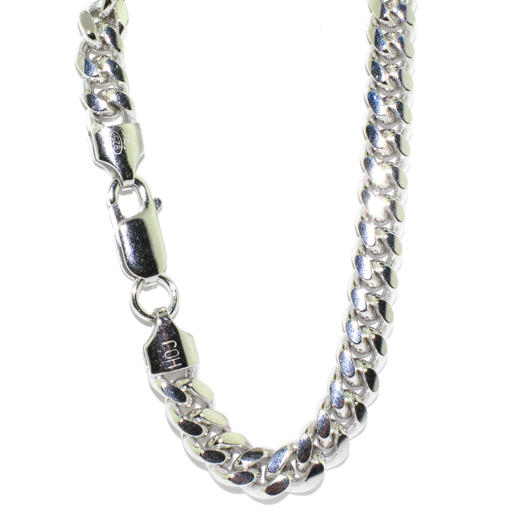 Sterling Silver 22" 6mm Miami Cuban Link Chain.