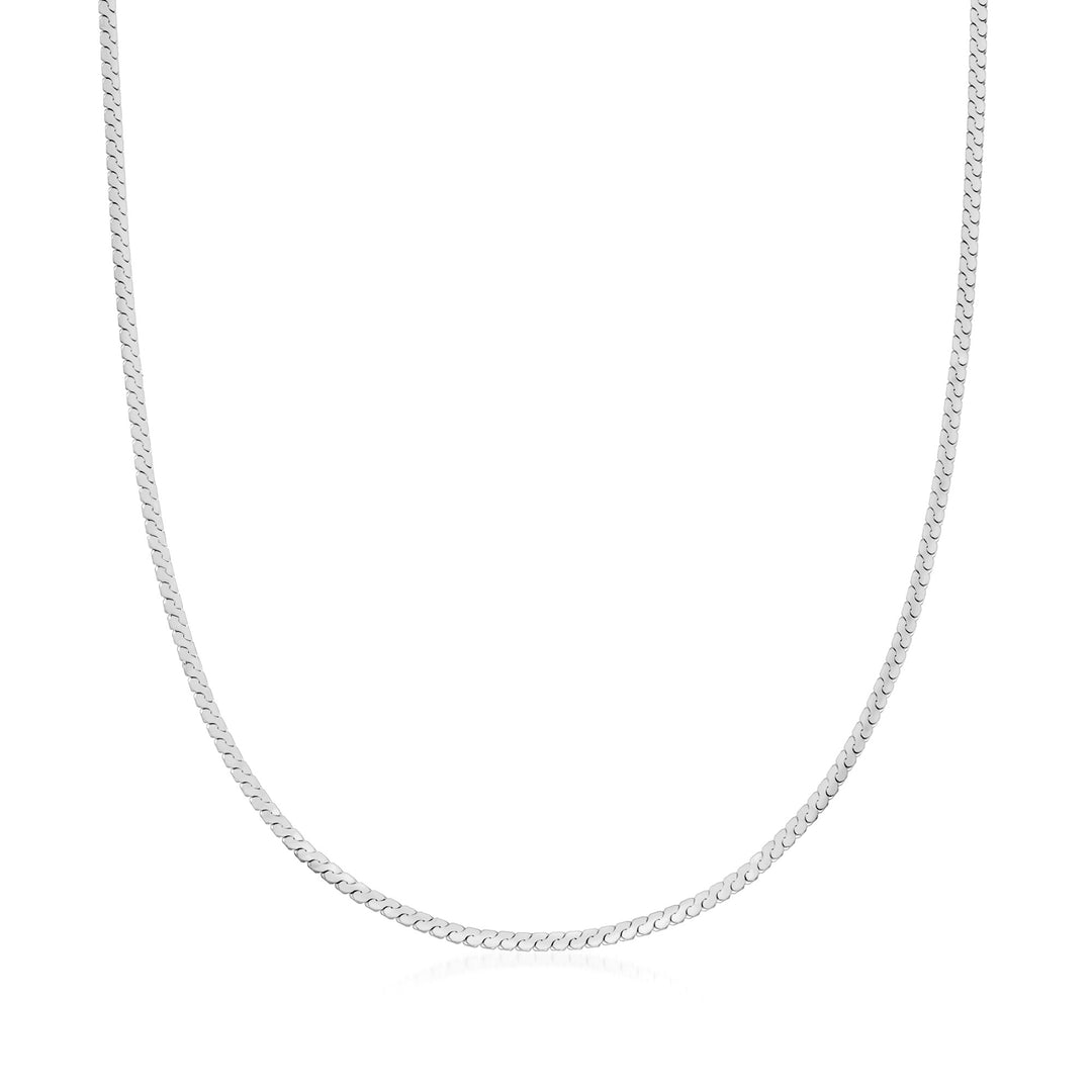 Graziella Sterling Silver 18" 3mm Serpentine Chain.