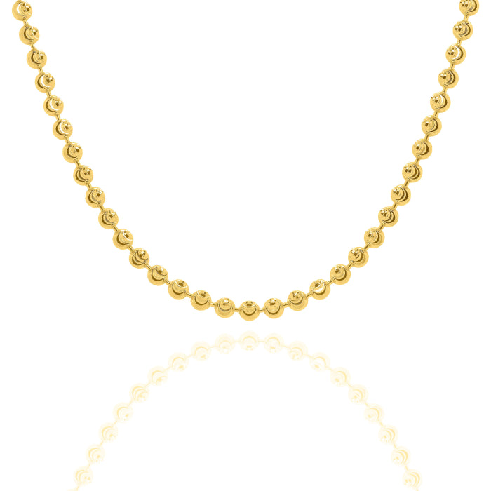 Graziella Sterling Silver Gold Vermeil 16" 4mm Moon Bead Chain