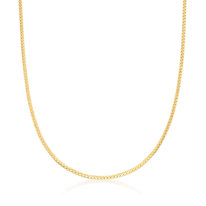 Graziella Sterling Silver Gold Vermeil 18" 3mm Serpentine Chain.