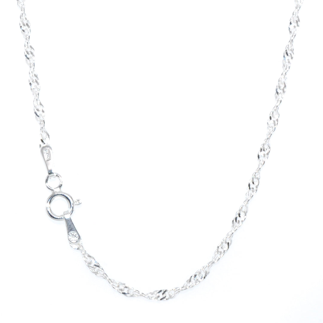 Sterling Silver 20" 1mm Singapore Link Chain.