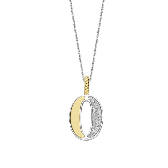 Ti Sento Sterling Silver 18 Gold Plated Letter O Necklace