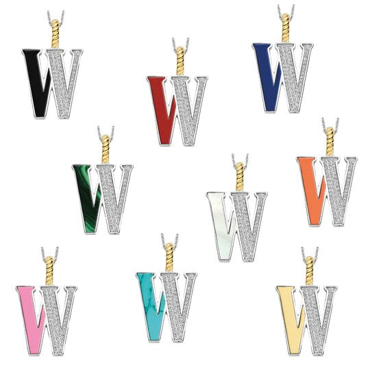 Ti Sento Sterling Silver 18 Gold Plated Letter W Necklace