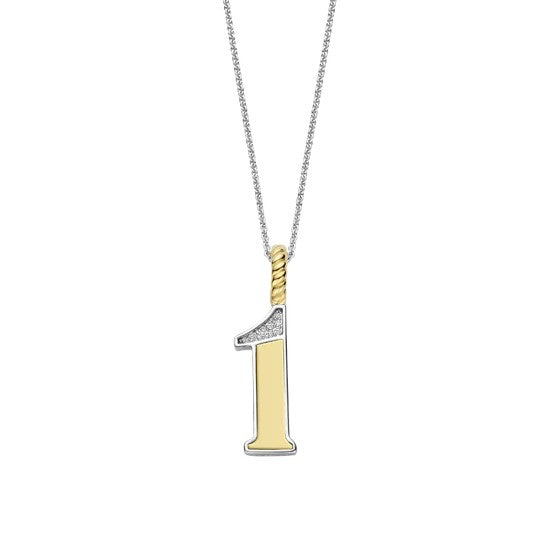 Ti Sento Sterling Silver 18 Gold Plated Number 1 Necklace
