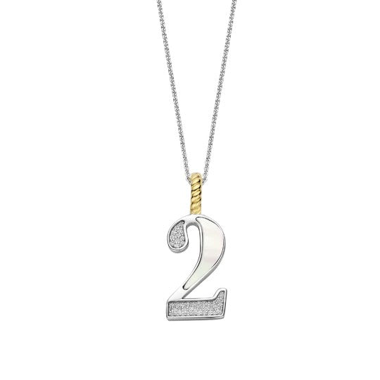 Ti Sento Sterling Silver 18 MOP Number 2 Necklace