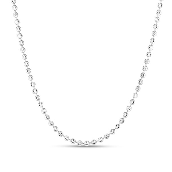 Sterling Siver 18" 3mm Bead Necklace.