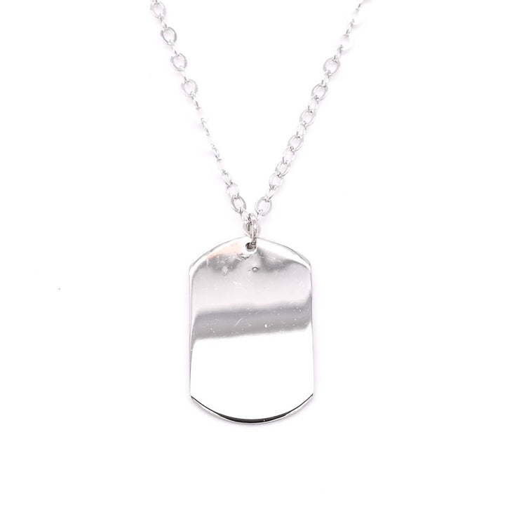 Graziella Sterling Silver 18" Minimal Dog Tag Necklace.