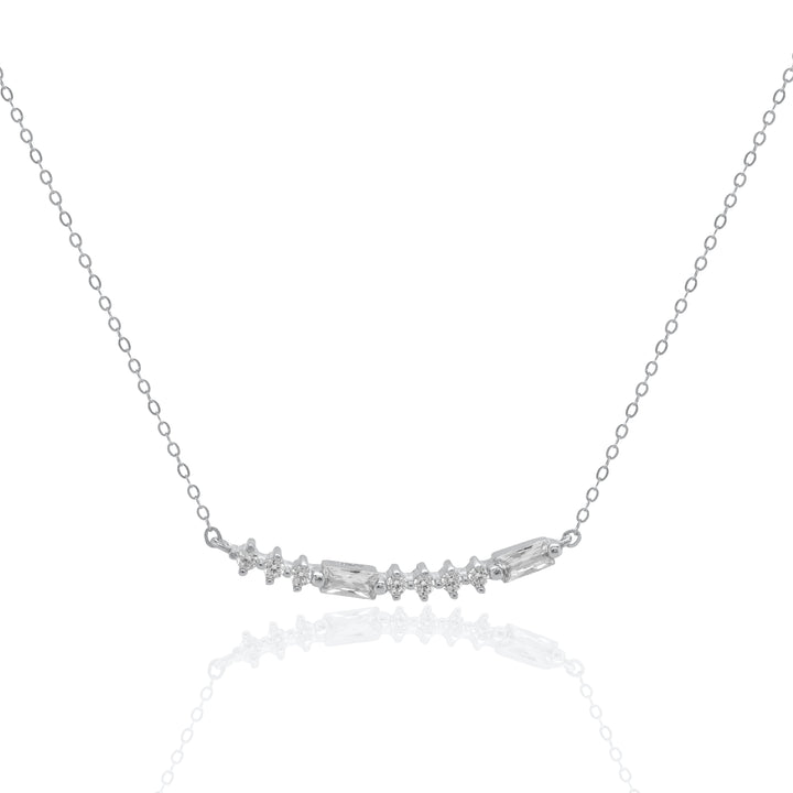 Graziella Sterling Silver 18" CZ Morse Code ILU Necklace.