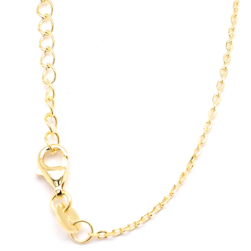 Graziella Sterling Silver Gold Vermeil  Curved "Smile" Necklace.