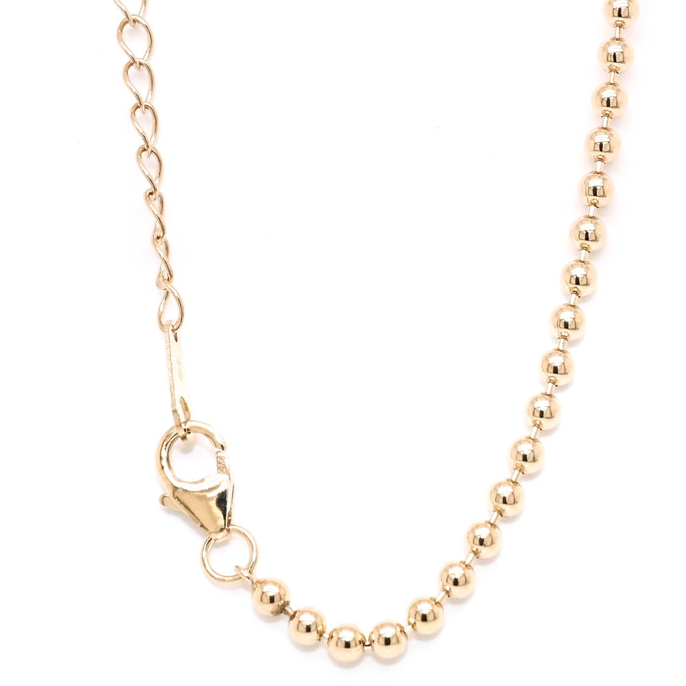 Graziella Sterling Silver Bezel Set Bead Chain Necklace.