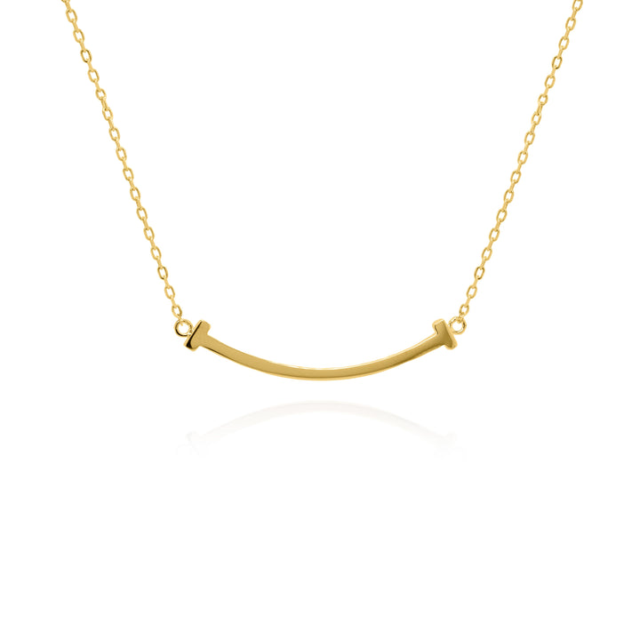 Graziella Sterling Silver Curved SMILE  Necklace