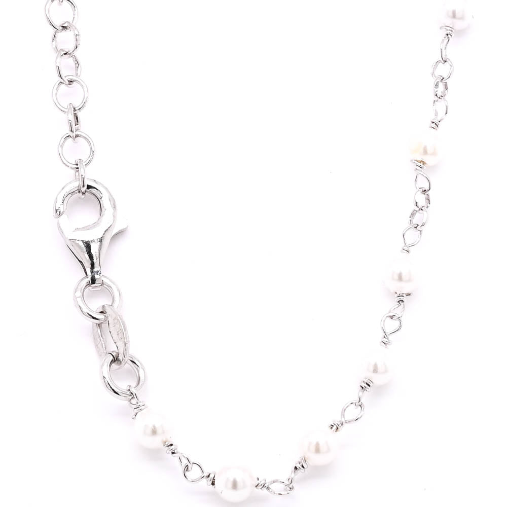 Graziella Sterling Silver Sterling Silver 3mm Pearl Rosary