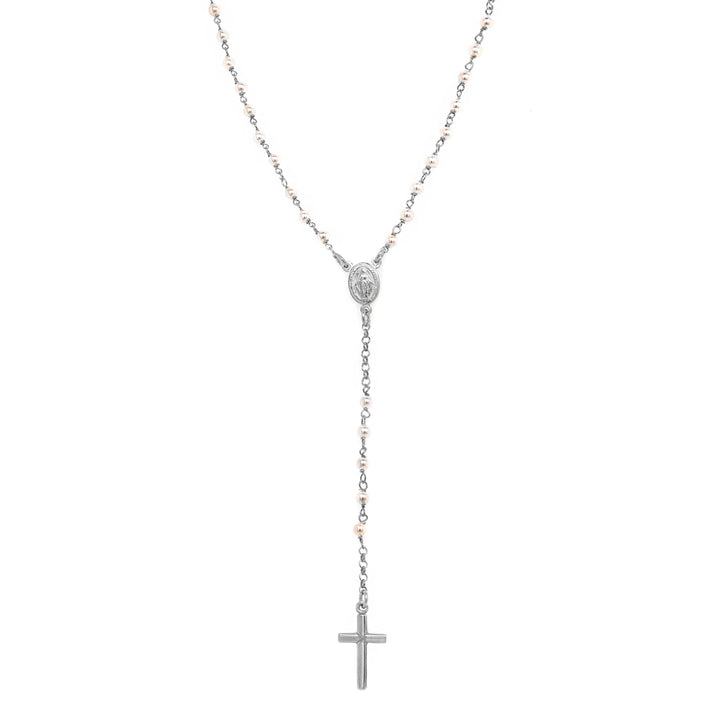 Graziella Sterling Silver Sterling Silver 3mm Pearl Rosary