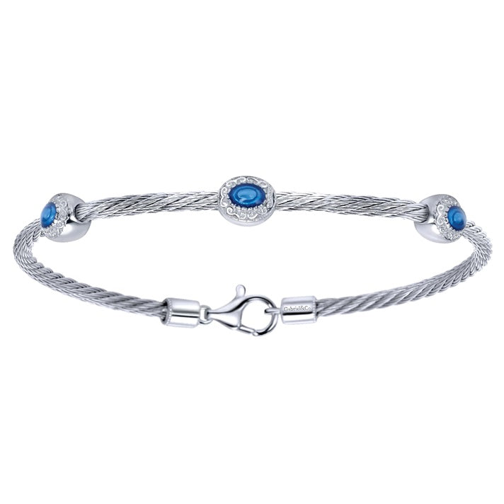 Gabriel &amp; Co Sterling Silver &amp; Stainless Steel Bangle.