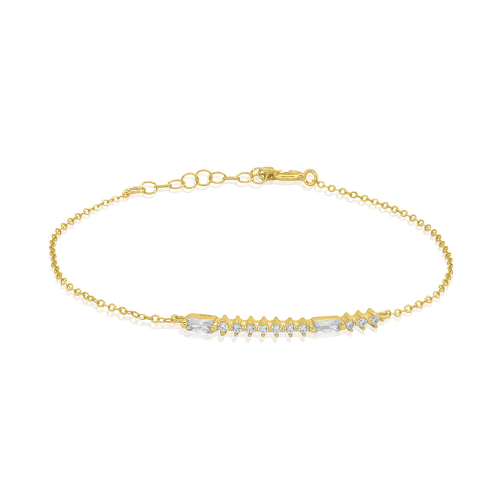 Graziella Sterling Silver 7.5 Cubic Zirconia MORSE Code BESTIE Bracelet