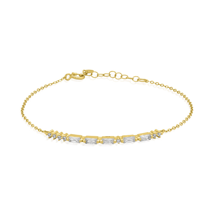 Graziella Sterling Silver Gold Vermeil 7.5" CZ Morse Code HOPE Bracelet