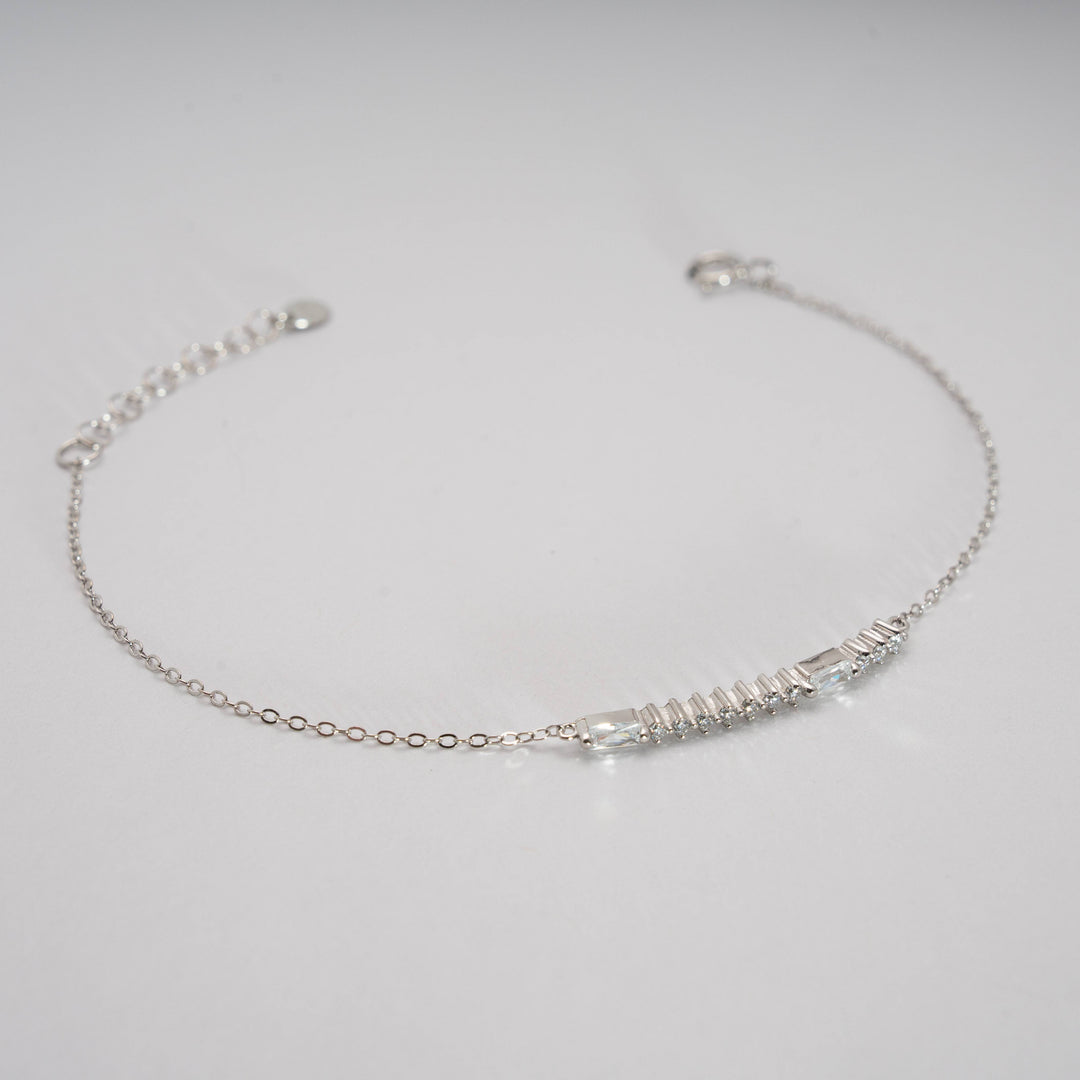 Graziella Sterling Silver 7.5 BESTIE Morse Code Bracelet