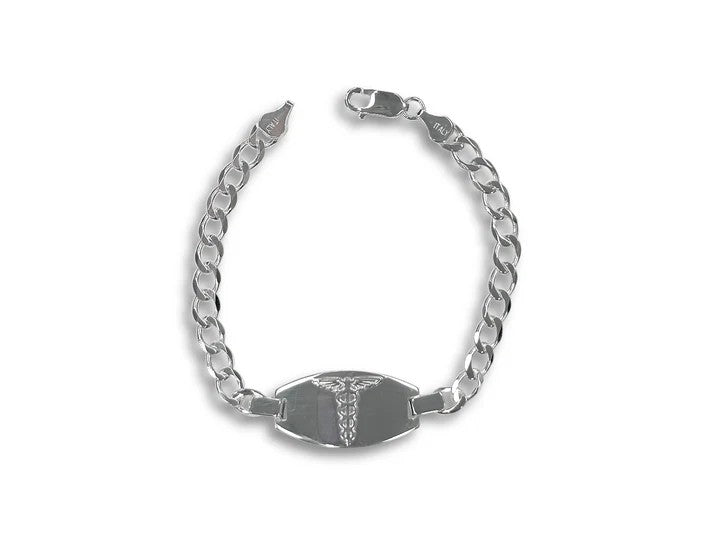 Graziella Sterling Silver 8" Medical Alert Bracelet.
