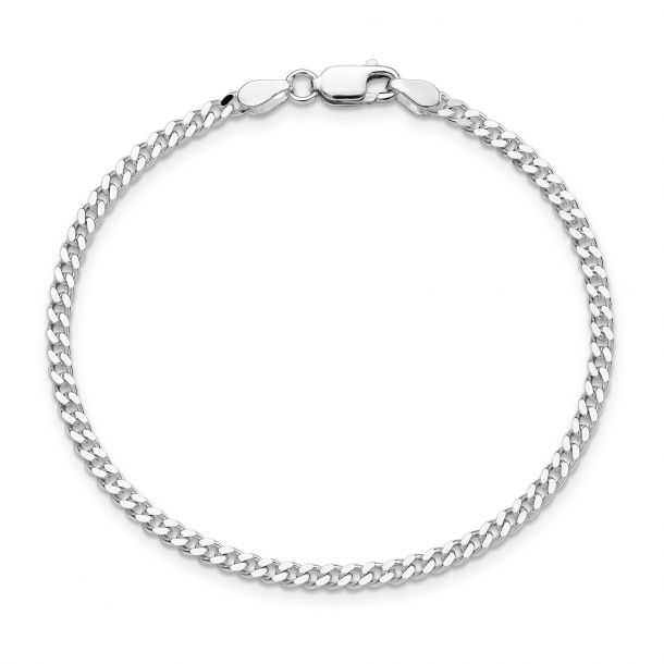 Sterling Silver 8" 3mm Curb Link Bracelet.