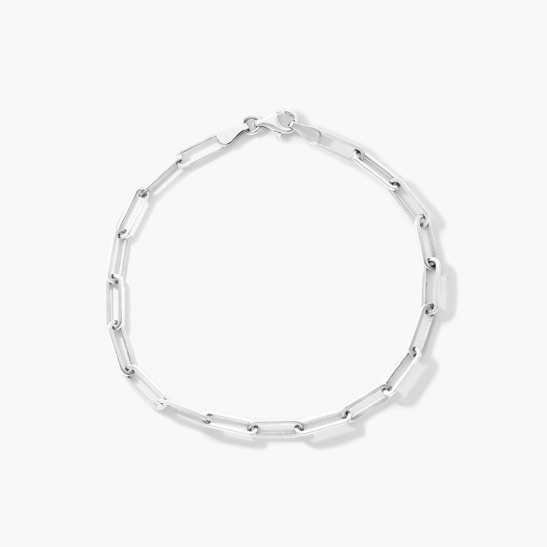 Sterling Silver 8" 3.5mm Paperclip Chan Bracelet.