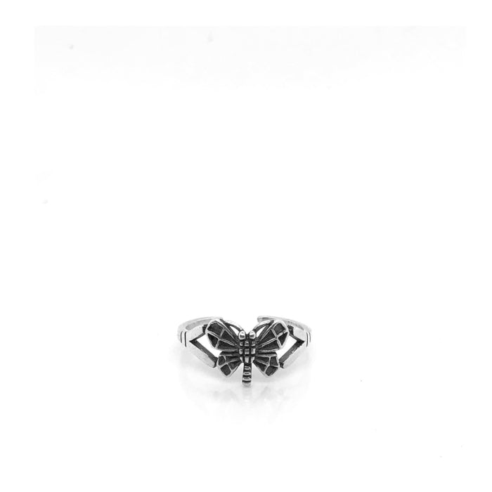 Sterling Silver Monochrome Butterfly Toe Ring