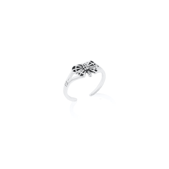 Sterling Silver Monochrome Butterfly Toe Ring