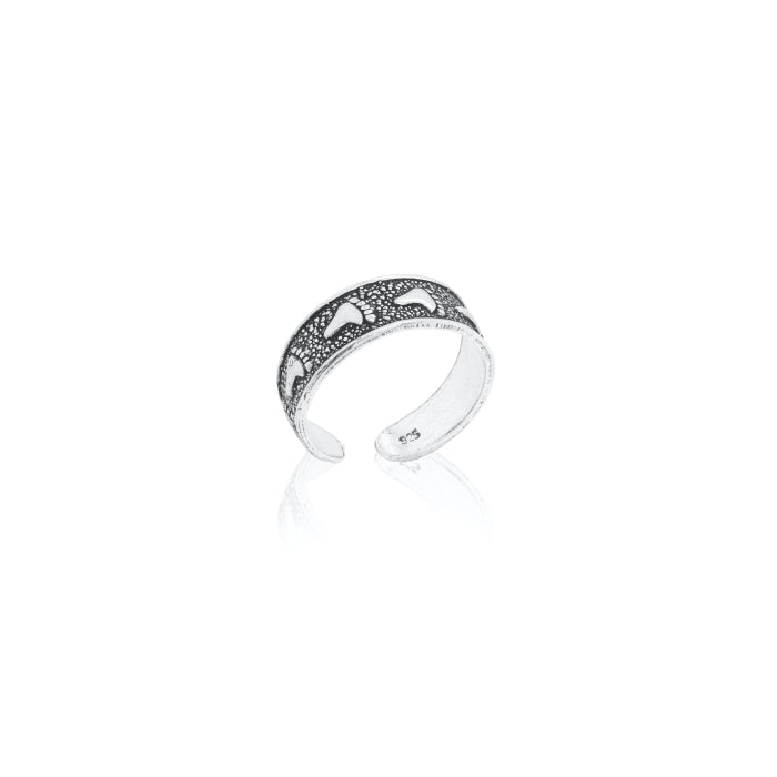 Sterling Silver Foot Print Toe Ring.