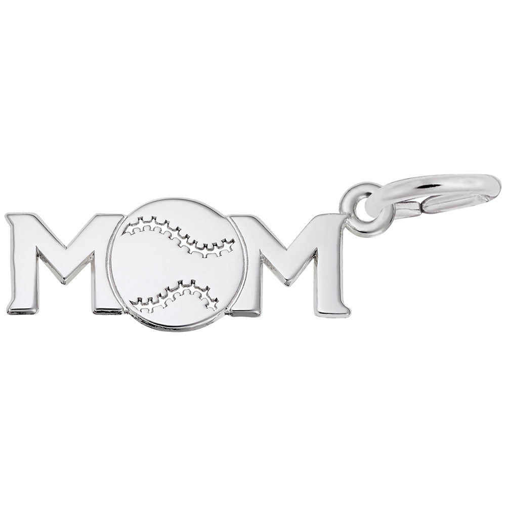 Rembrandt Sterling Silver Baseball Mom Charm.