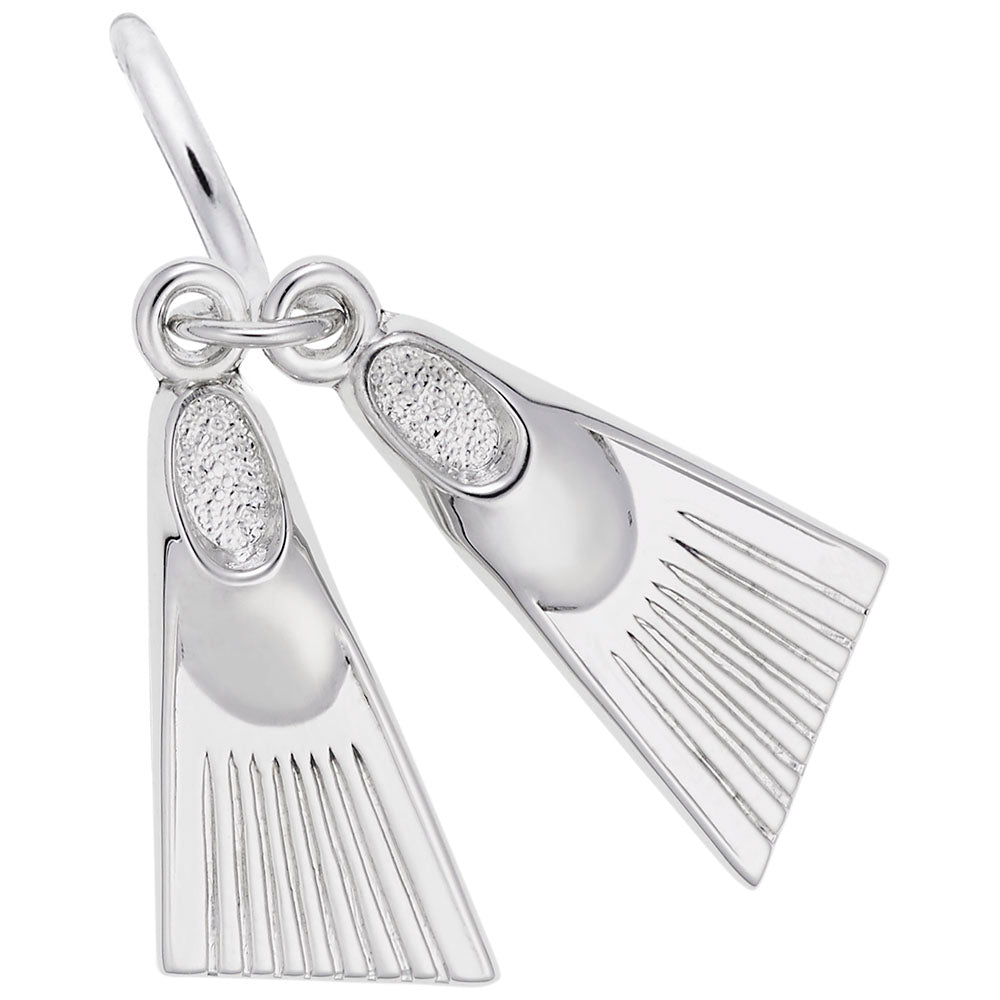 Rembrandt Sterling Silver Swim Fins Charm.