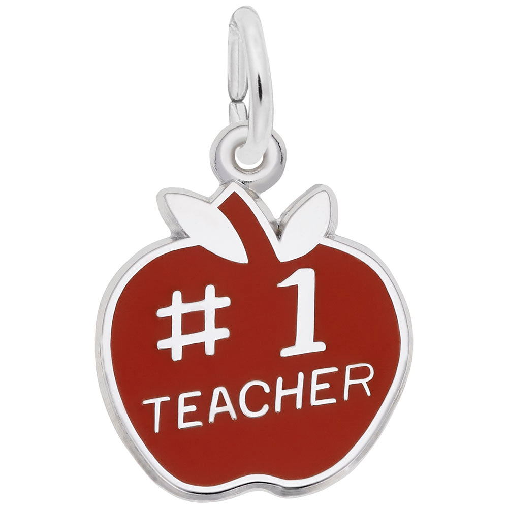 Rembrandt Sterling Silver Teacher with Red Paint Charm.
